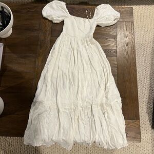 Abercrombie & Fitch White Midi Dress